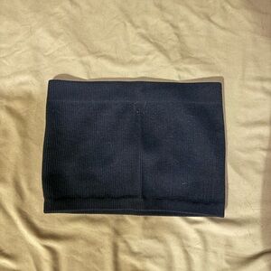 SHEIN Navy Ribbed Strapless Crop Tube Top